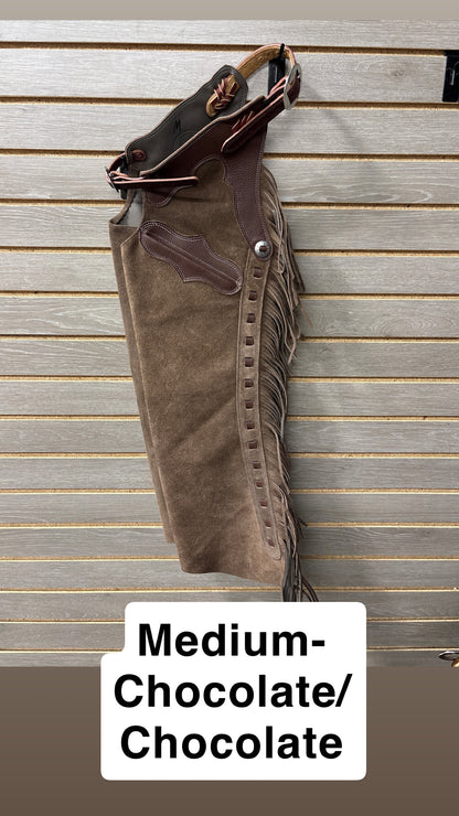 Rockin' Y Youth Leather Shotgun Step-in Chaps