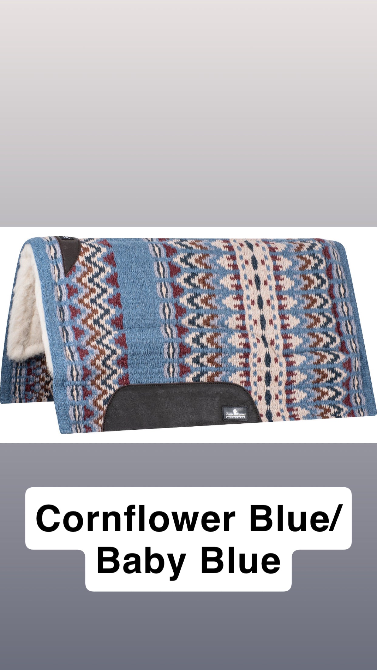Classic Equine SensorFlex Blanket Top Straight Saddle Pad- 1" Thick
