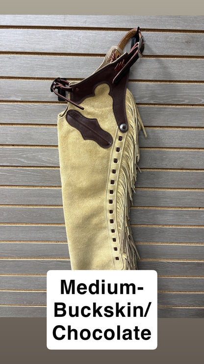 Rockin' Y Youth Leather Shotgun Step-in Chaps