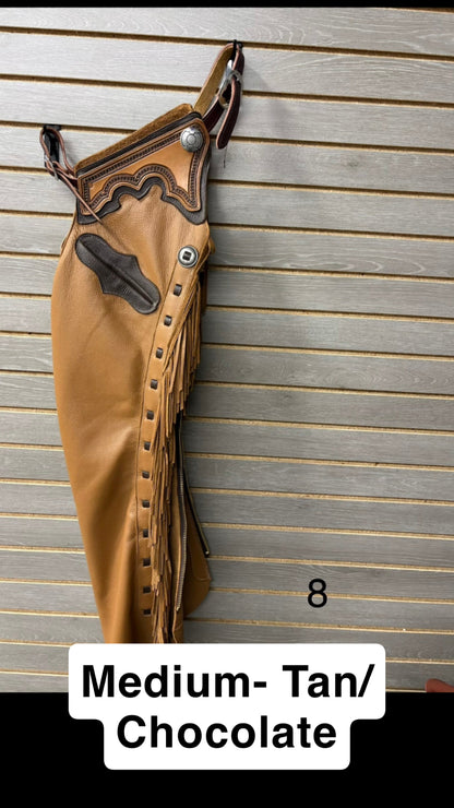 Rockin' Y Adult Leather Shotgun Chaps