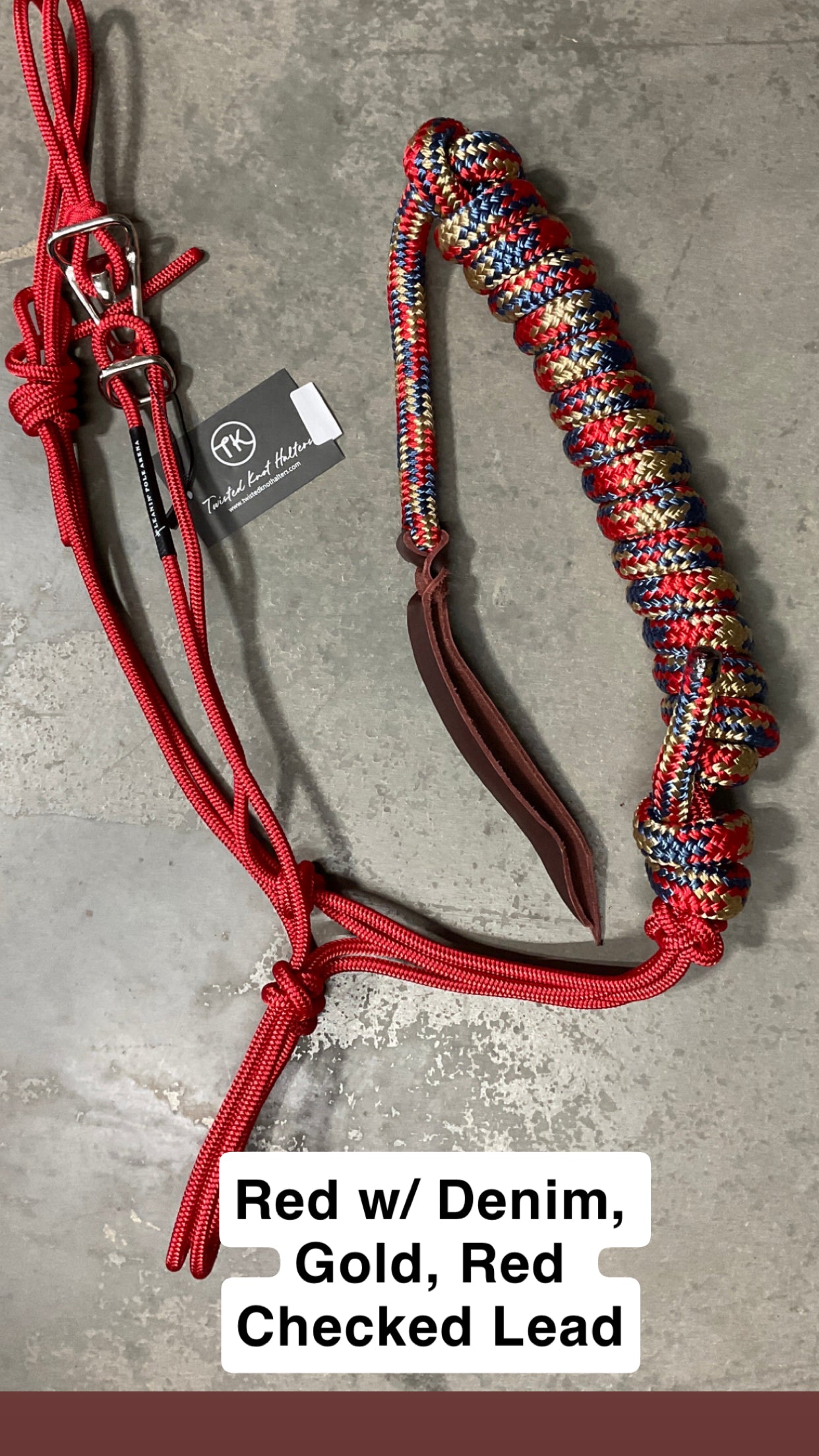 Twisted Knot Halters Rope Halter w/ Easy Off Clip & Lead
