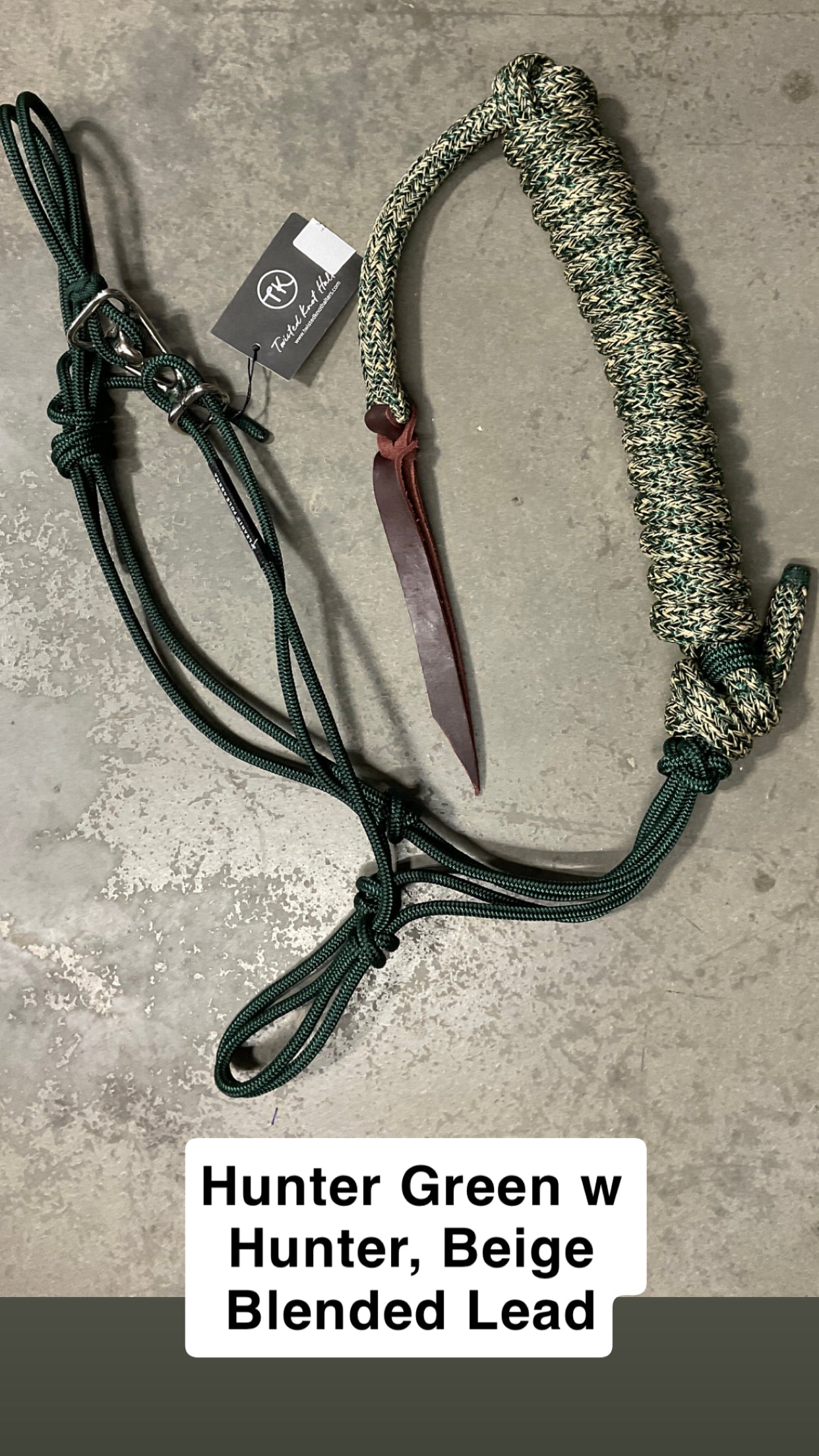 Twisted Knot Halters Rope Halter w/ Easy Off Clip & Lead