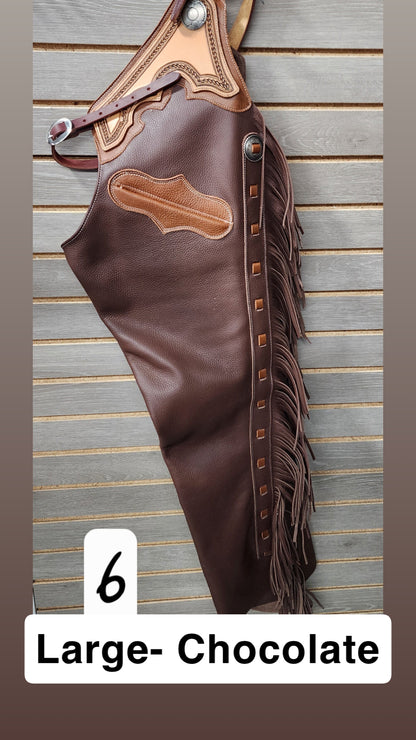 Rockin' Y Adult Leather Shotgun Chaps
