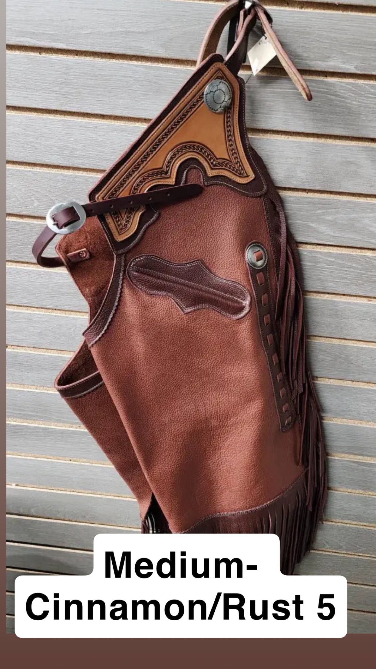 Rockin' Y Adult Leather Chinks - Two Tone with Pocket (#4)