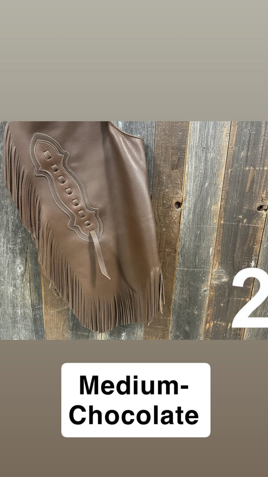 Rockin' Y Adult Two-Tone Leather Chinks (#1)