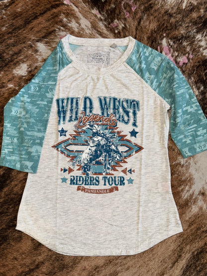 Panhandle Women's Wild West 3/4 Sleeve T-Shirt