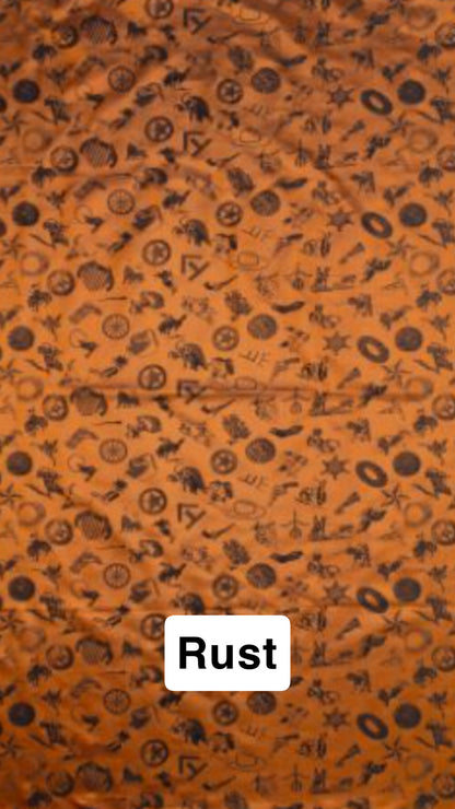 Wyoming Traders Baroque Cowboy Logo Silk Wild Rag