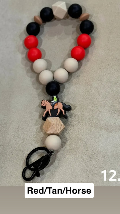 Silicone Bead Wristlet Keychain