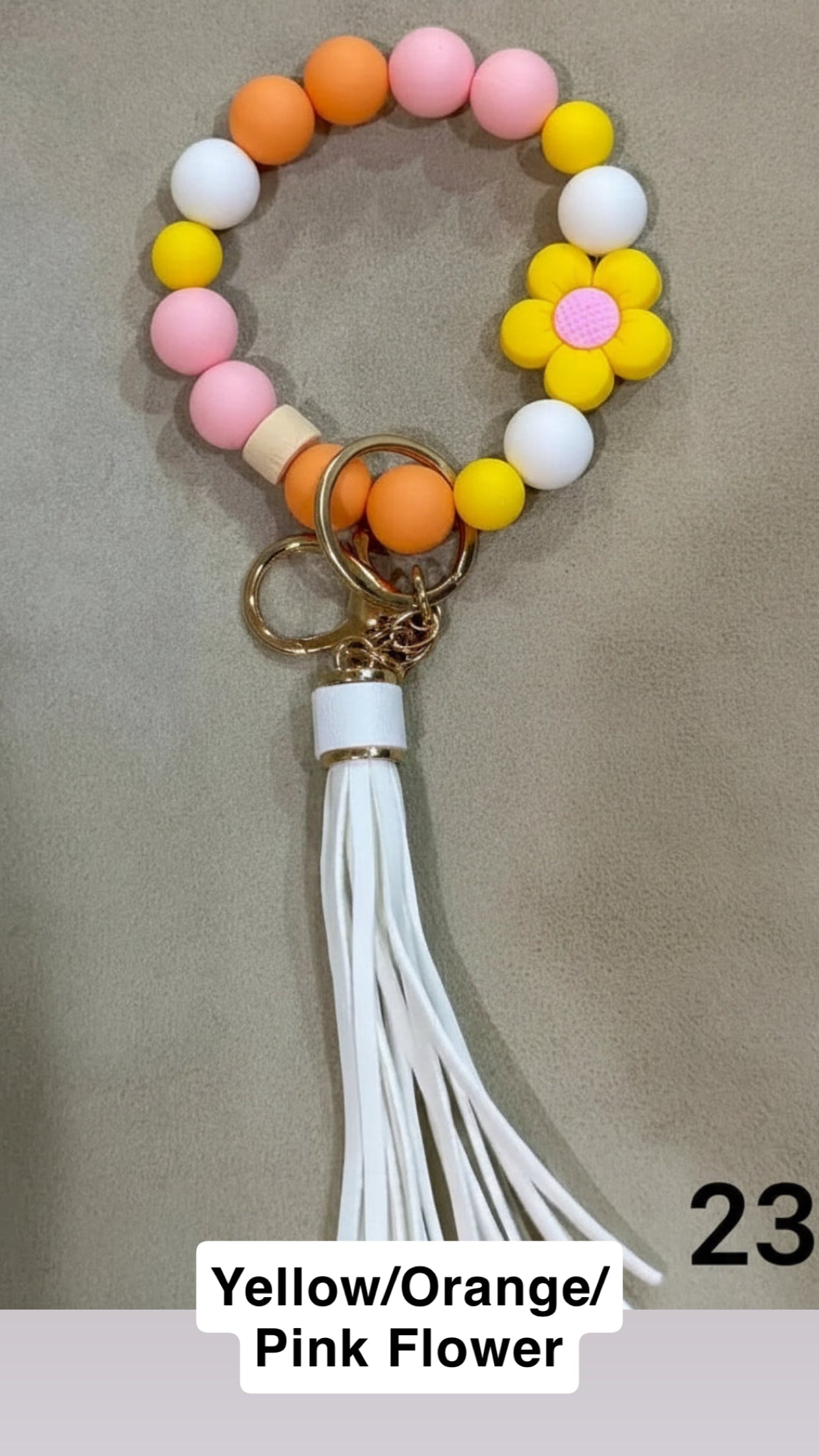 Silicone Bead Wristlet Keychain