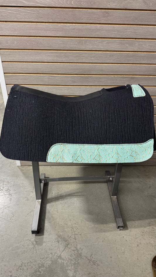 5 Star Barrel Racer Saddle Pad (Cascabel Mint and Gold Wear Leathers) 30X28