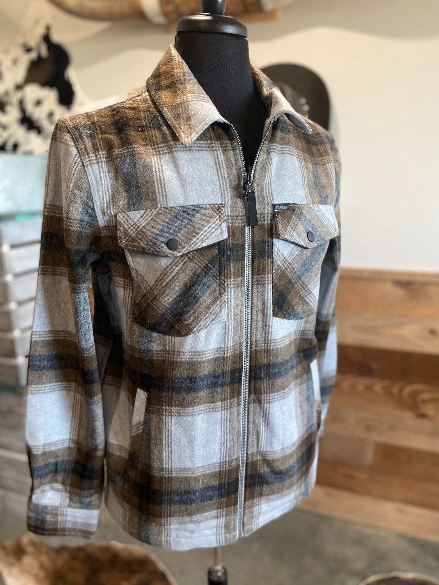 Rock & Roll Men's Plaid Full Zip Shacket