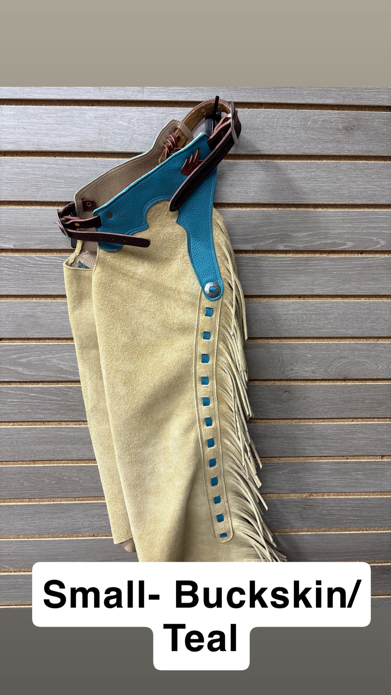 Rockin' Y Youth Leather Shotgun Step-in Chaps