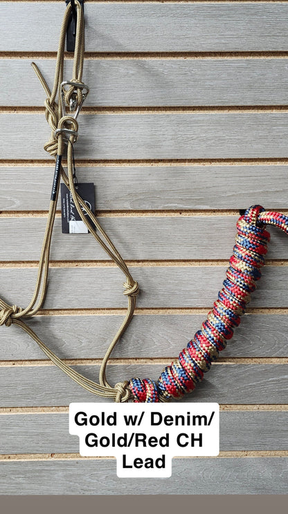 Twisted Knot Halters Rope Halter w/ Easy Off Clip & Lead