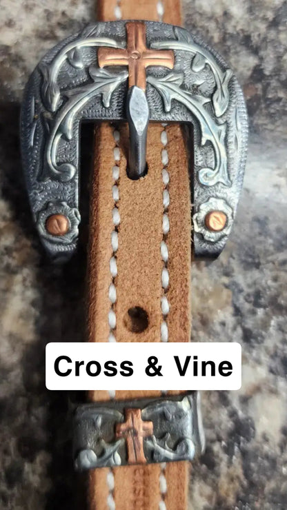 Cowperson Tack Browband Headstall - Roughout