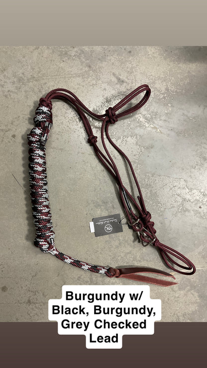Twisted Knot Halters Rope Halter w/ Easy Off Clip & Lead