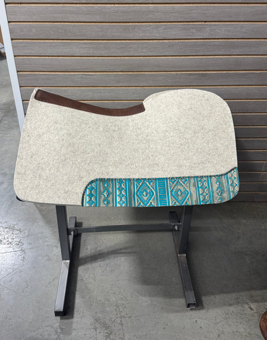 5 Star Barrel Racer Elevate Flex Fit Saddle Pad (Blue & Gold Navajo Wear Leathers) 30X28