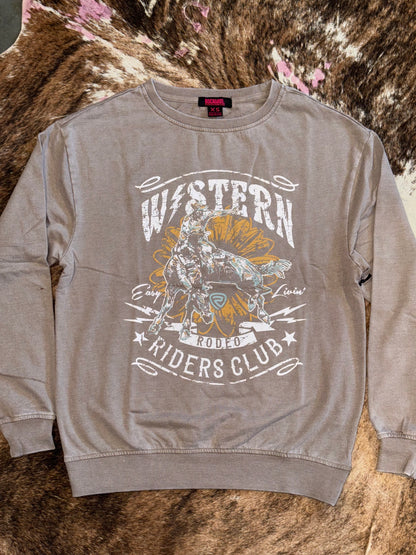 Rock & Roll Women's Sand Western Riders Club Long Sleeve T-Shirt