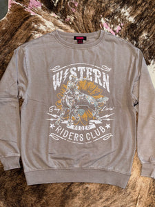 Rock & Roll Women's Sand Western Riders Club Long Sleeve T-Shirt