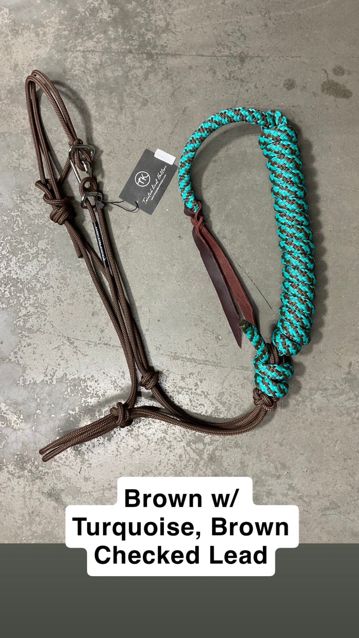 Twisted Knot Halters Rope Halter w/ Easy Off Clip & Lead