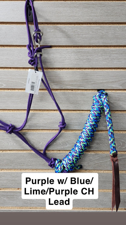 Twisted Knot Halters Rope Halter w/ Easy Off Clip & Lead