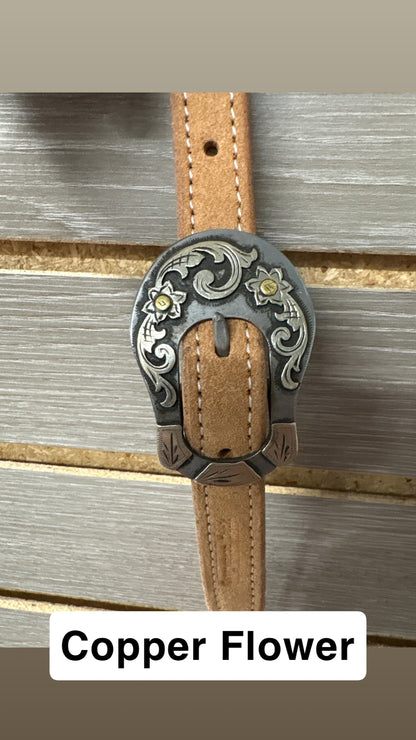 Cowperson Tack Slit Ear Headstall - Roughout