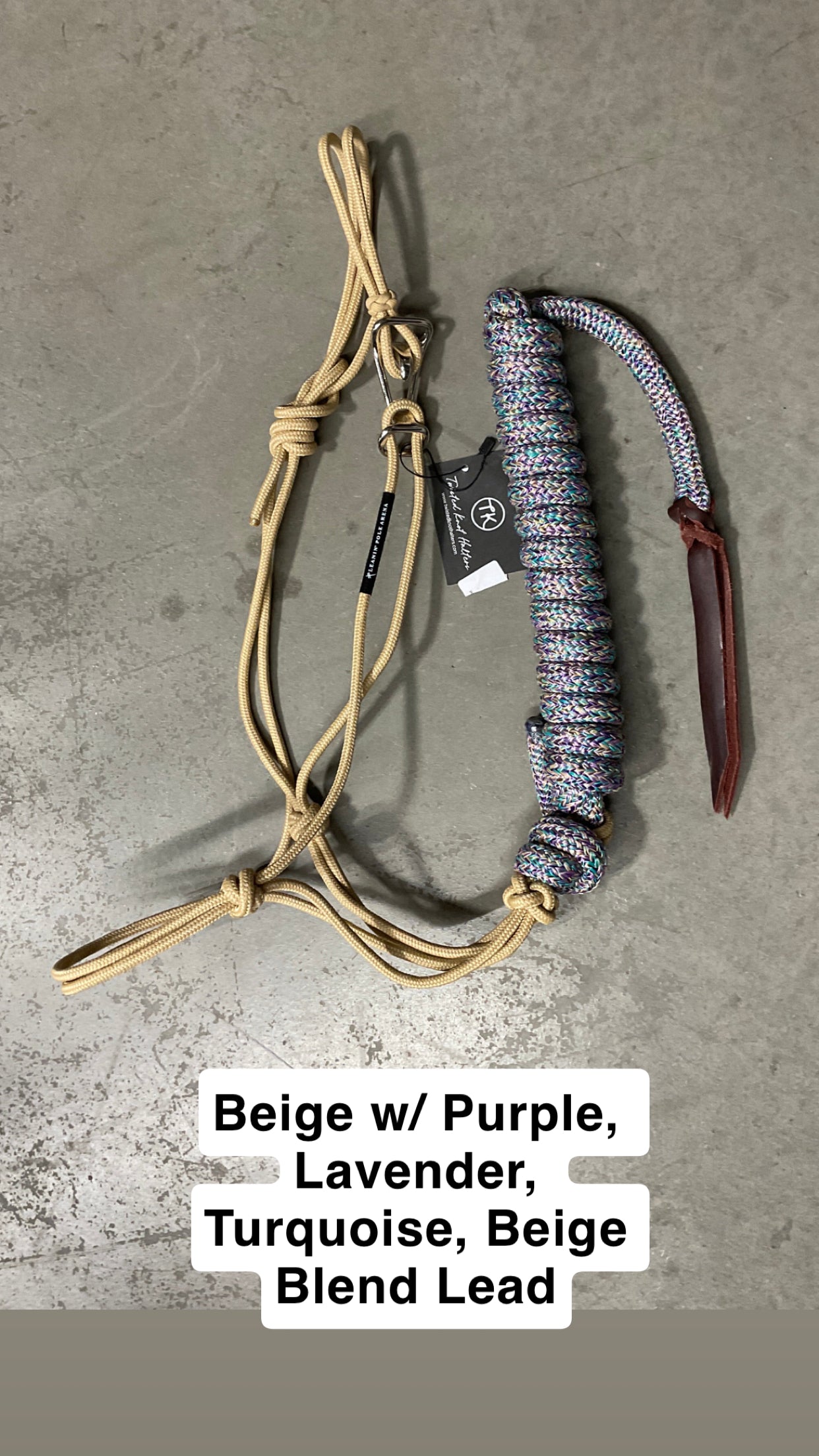Twisted Knot Halters Rope Halter w/ Easy Off Clip & Lead