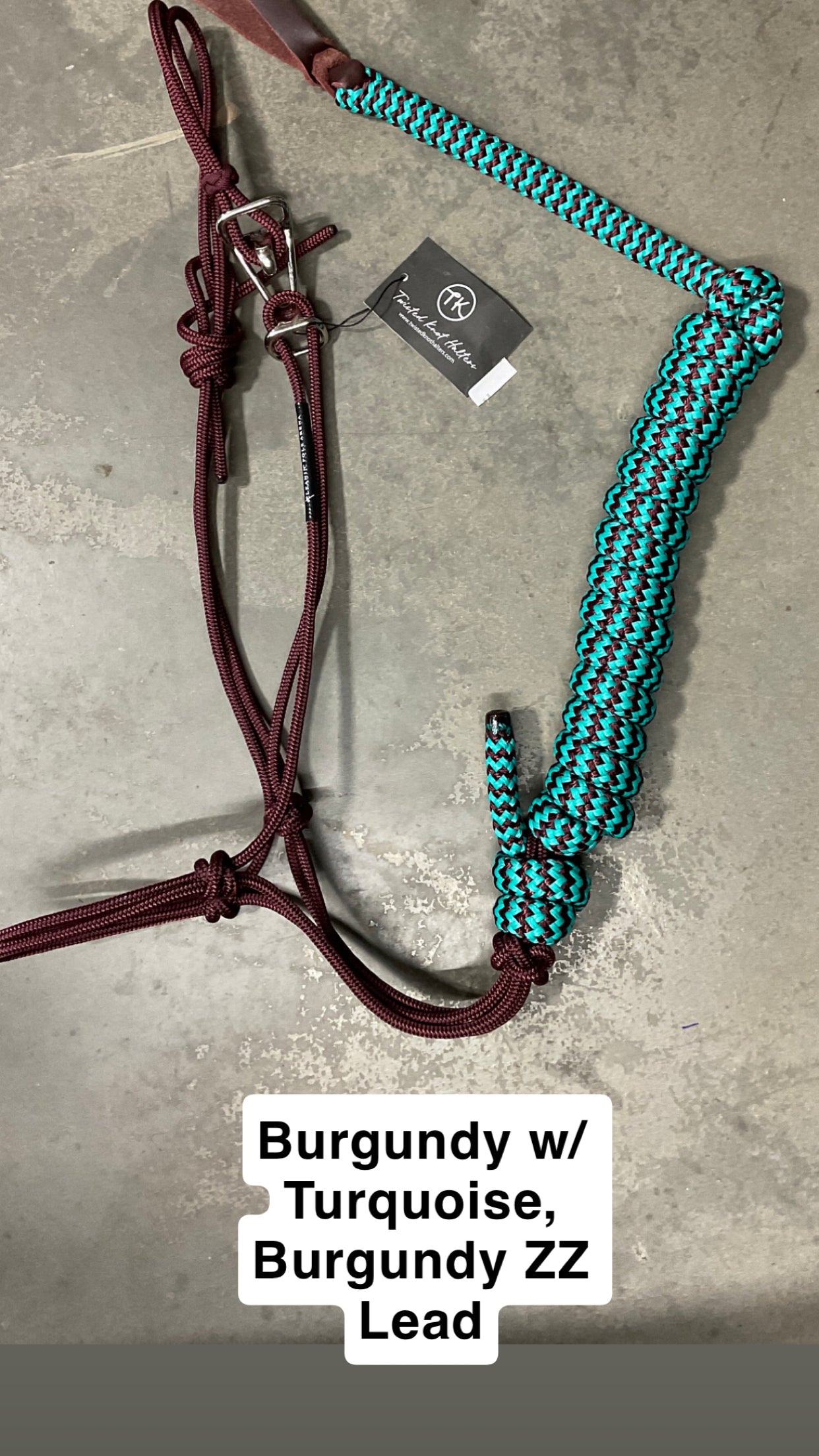 Twisted Knot Halters Rope Halter w/ Easy Off Clip & Lead