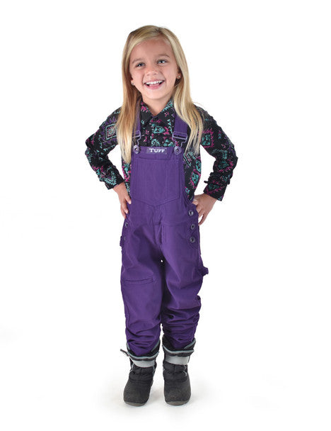 Cowgirl Tuff Girl's Purple Winter Tuck In Bibs