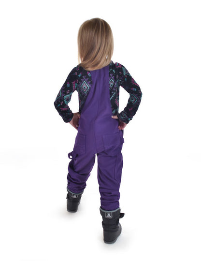 Cowgirl Tuff Girl's Purple Winter Tuck In Bibs