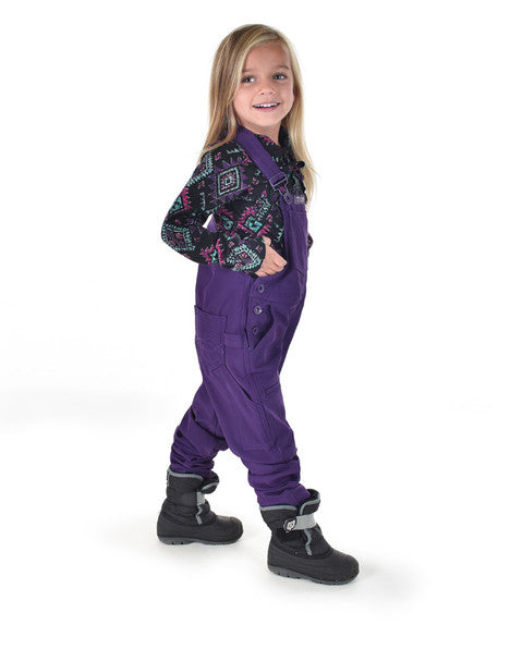 Cowgirl Tuff Girl's Purple Winter Tuck In Bibs