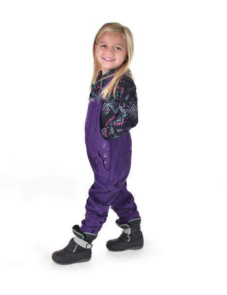 Cowgirl Tuff Girl's Purple Winter Tuck In Bibs