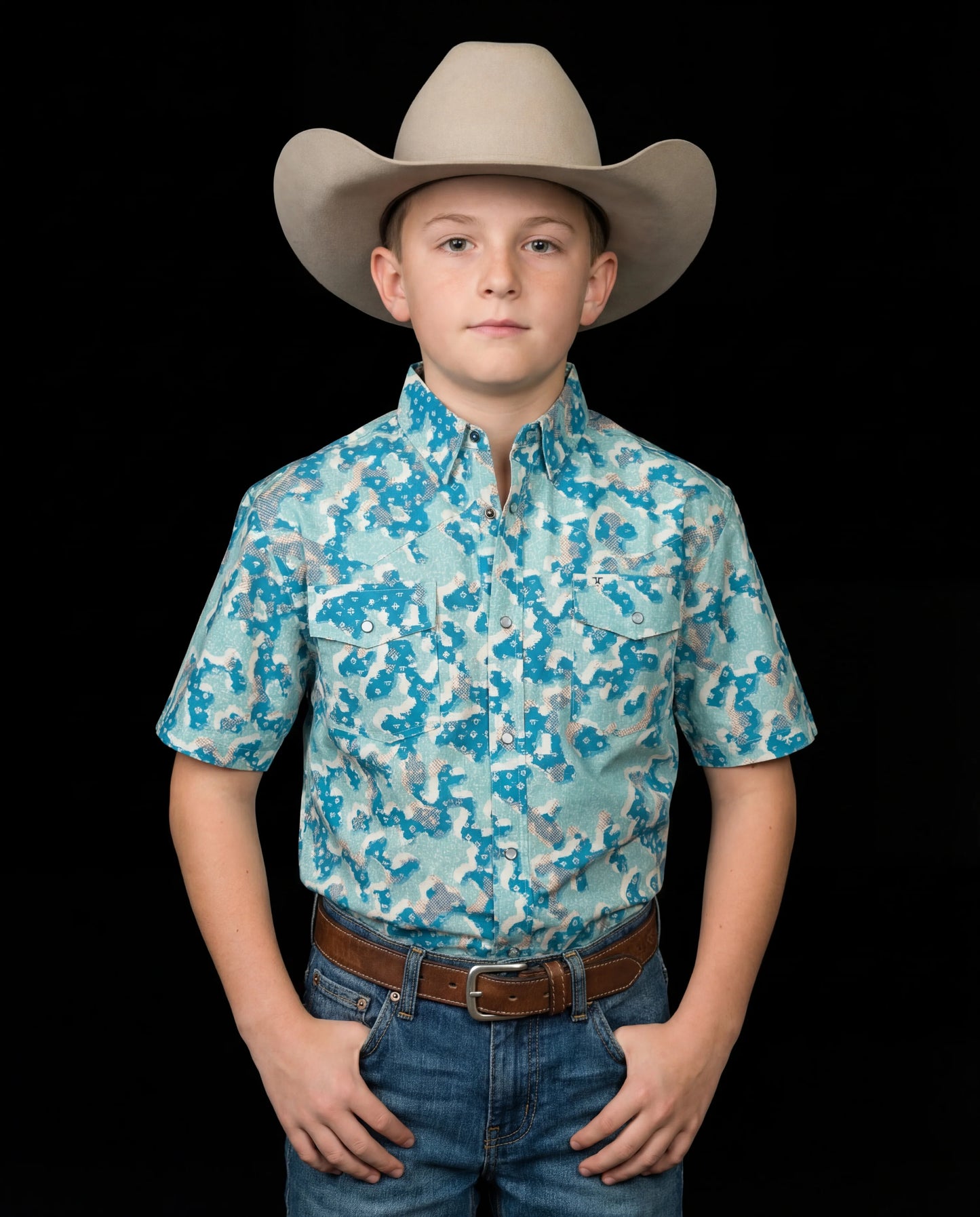 Ferrell Boy's Travis Short Sleeve Western Shirt