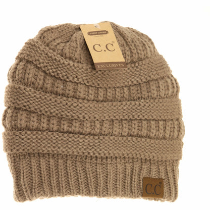 C.C Beanie Classic Fuzzy Lined Beanie