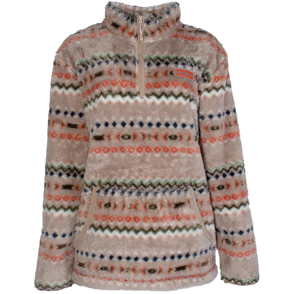Hooey Women's Tan Aztec ¼ Zip Fleece Pullover