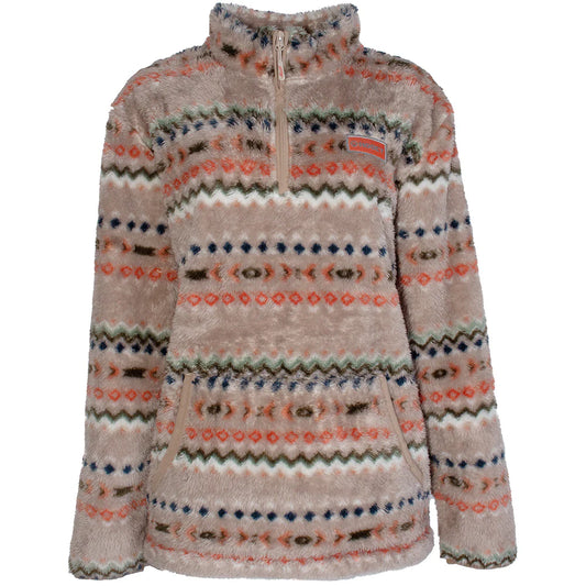 Hooey Women's Tan Aztec ¼ Zip Fleece Pullover