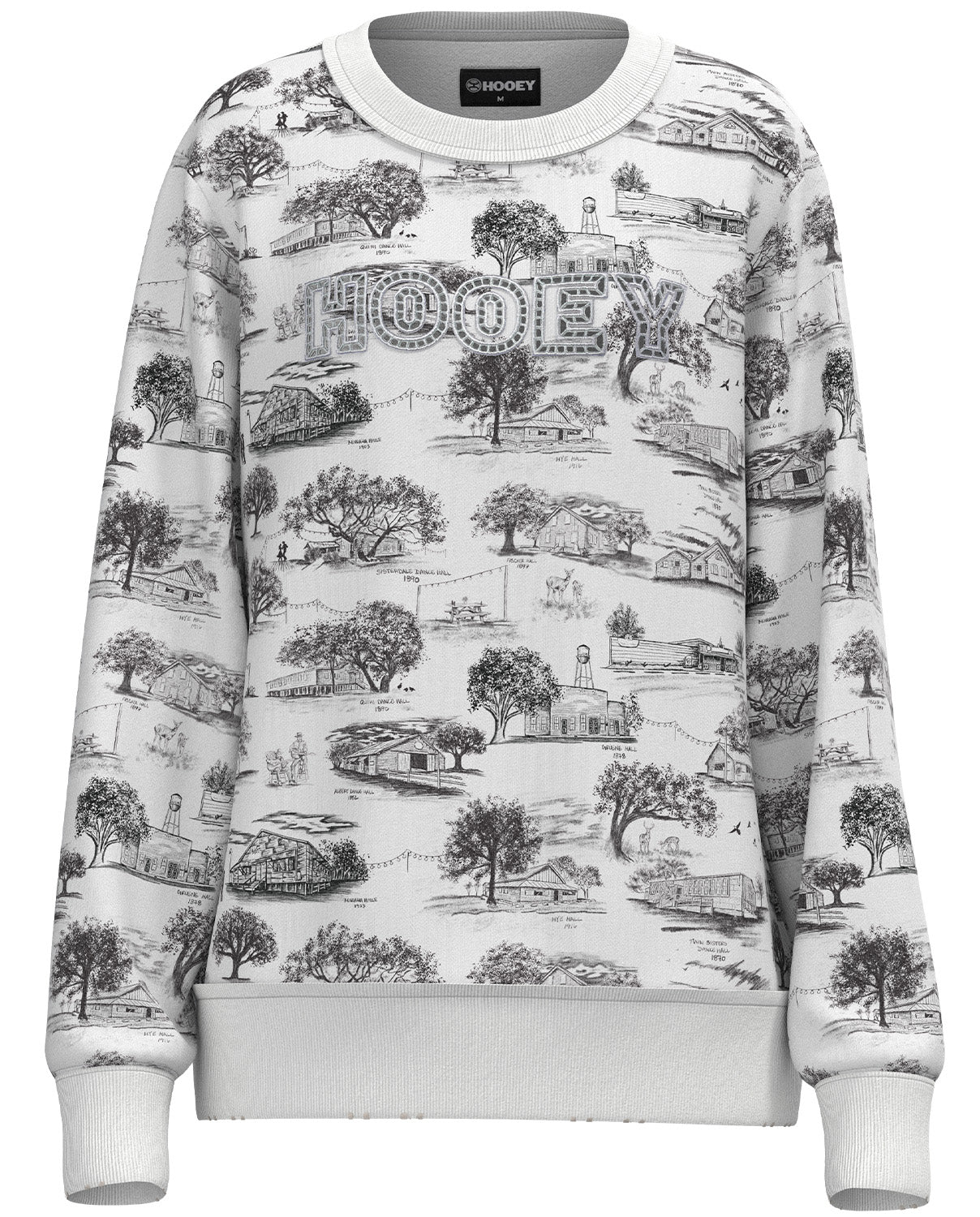 Hooey Women's White Dance Hall Stallion Pullover