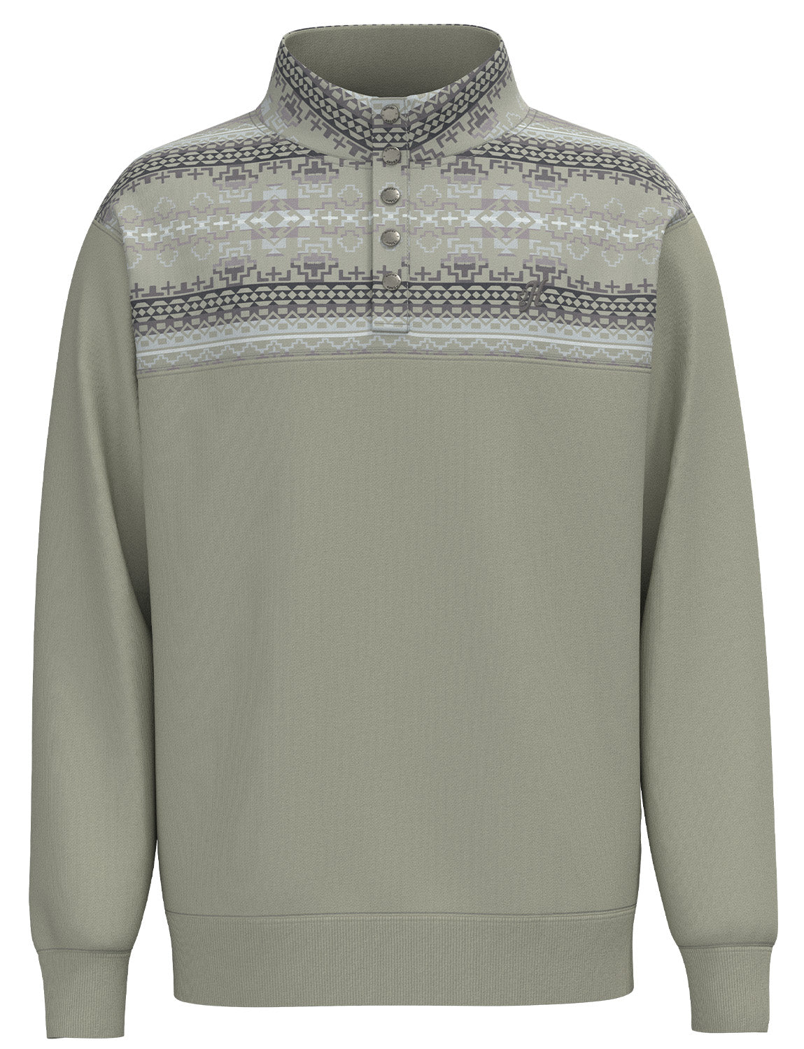 Hooey Men's Forest Fog Green Aztec Stevie Pullover
