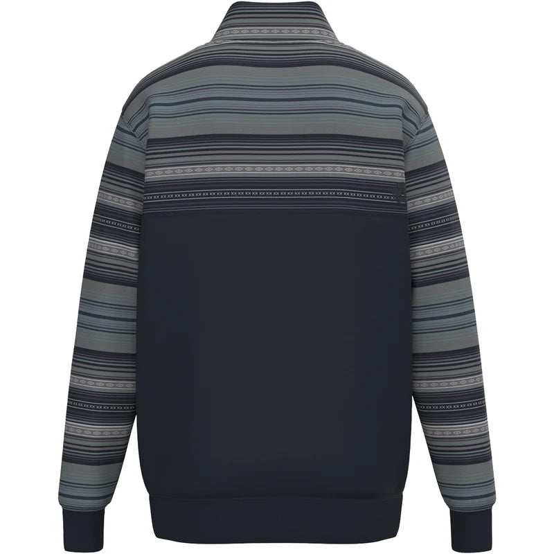 Hooey Boy's Navy Stripe 1/4 Zip Pullover