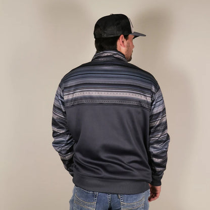 Hooey Men's Navy Stripe 1/4 Zip Pullover
