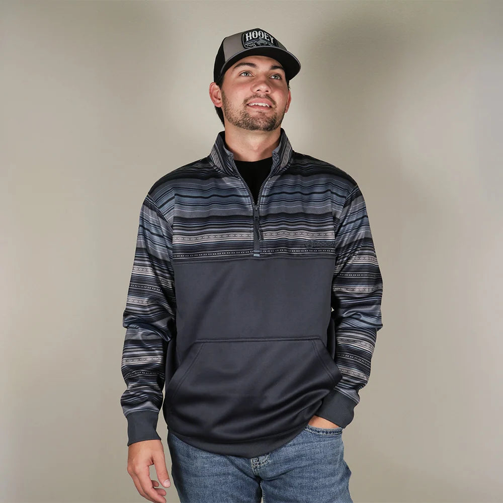 Hooey Men's Navy Stripe 1/4 Zip Pullover