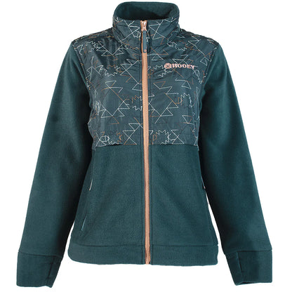 Hooey Girl's Teal Aztec Tech Fleece Jacket