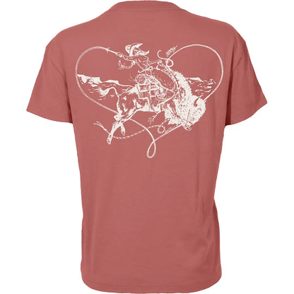 Hooey Girl's Coral Pink Buffalo Heart T-Shirt