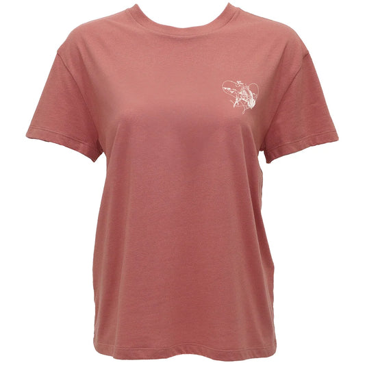 Hooey Girl's Coral Pink Buffalo Heart T-Shirt