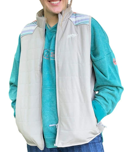 Hooey Girl's Gray Serape Softshell Vest