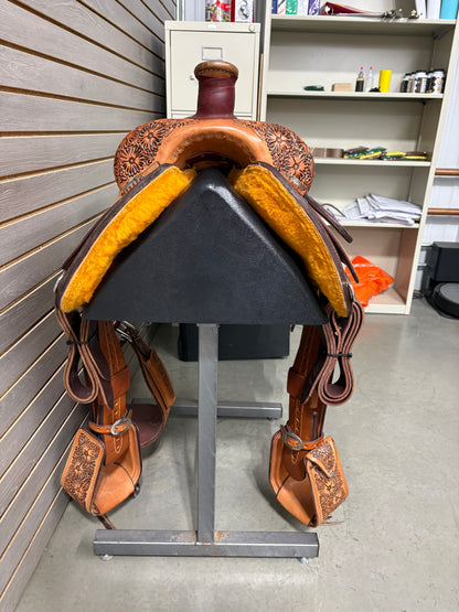 Trent Ward 14.5" Platinum Calf Rope Saddle