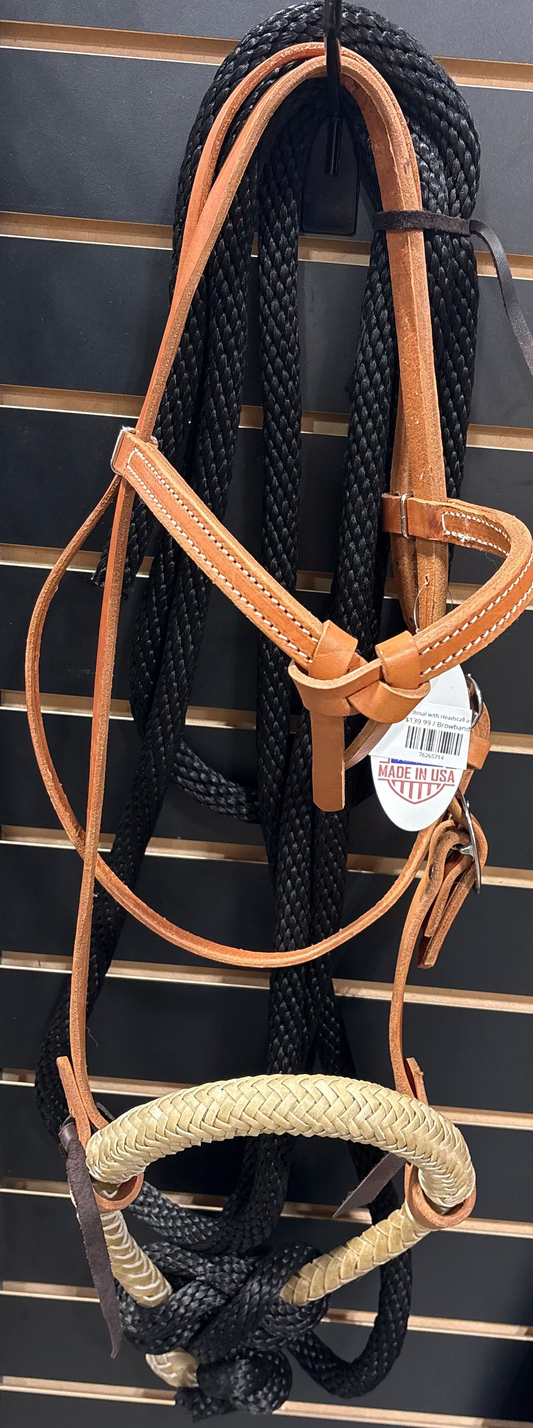Teskey's Rawhide Bosal with Headstall and Cotton Reins