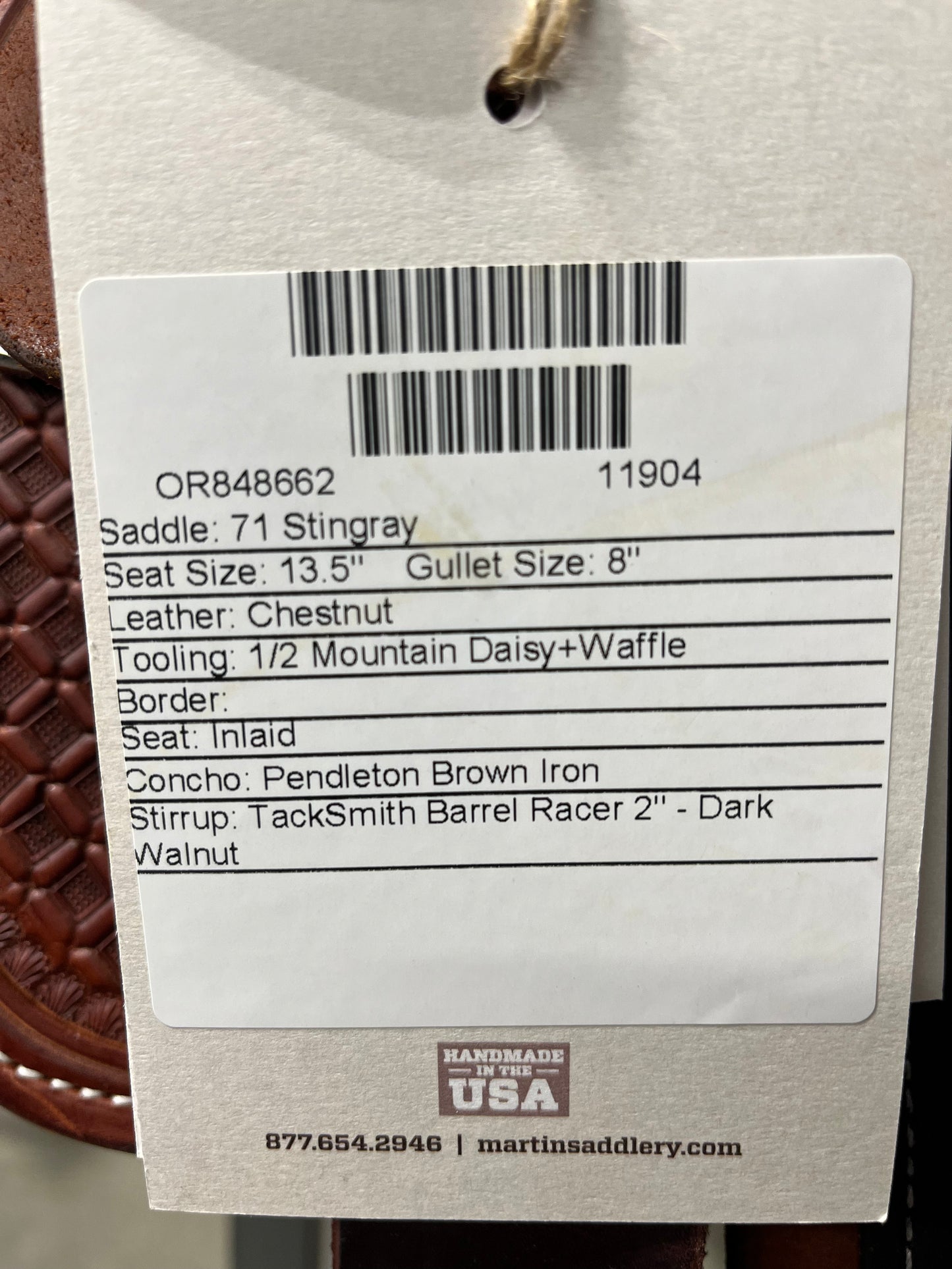 Used.  Martin Stingray 13.5" Barrel Saddle #11904