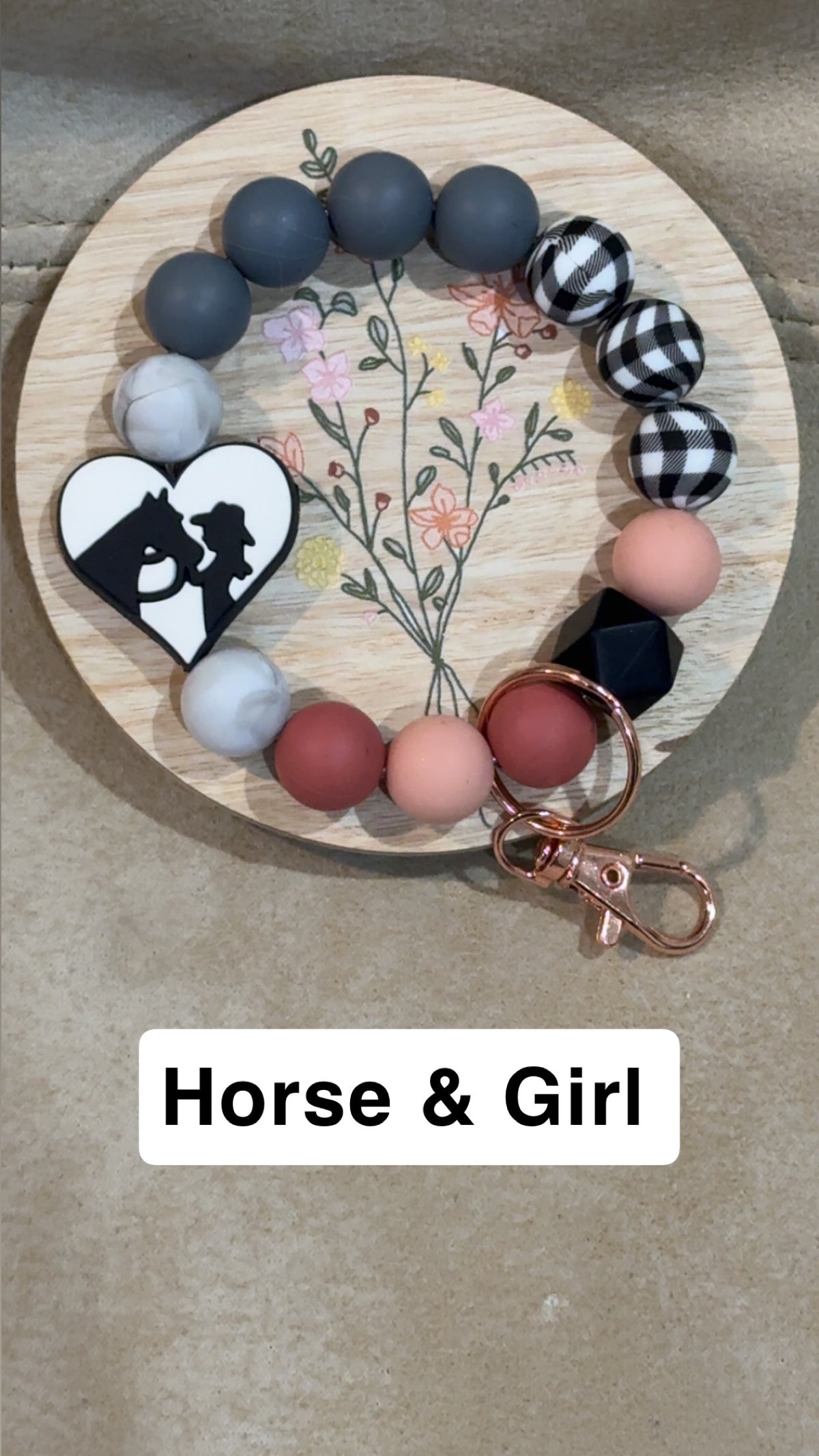 Silicone Bead Wristlet Keychain