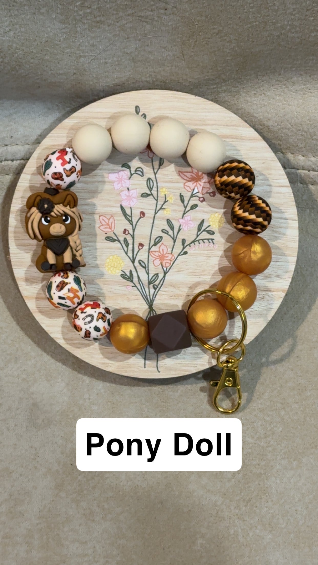 Silicone Bead Wristlet Keychain