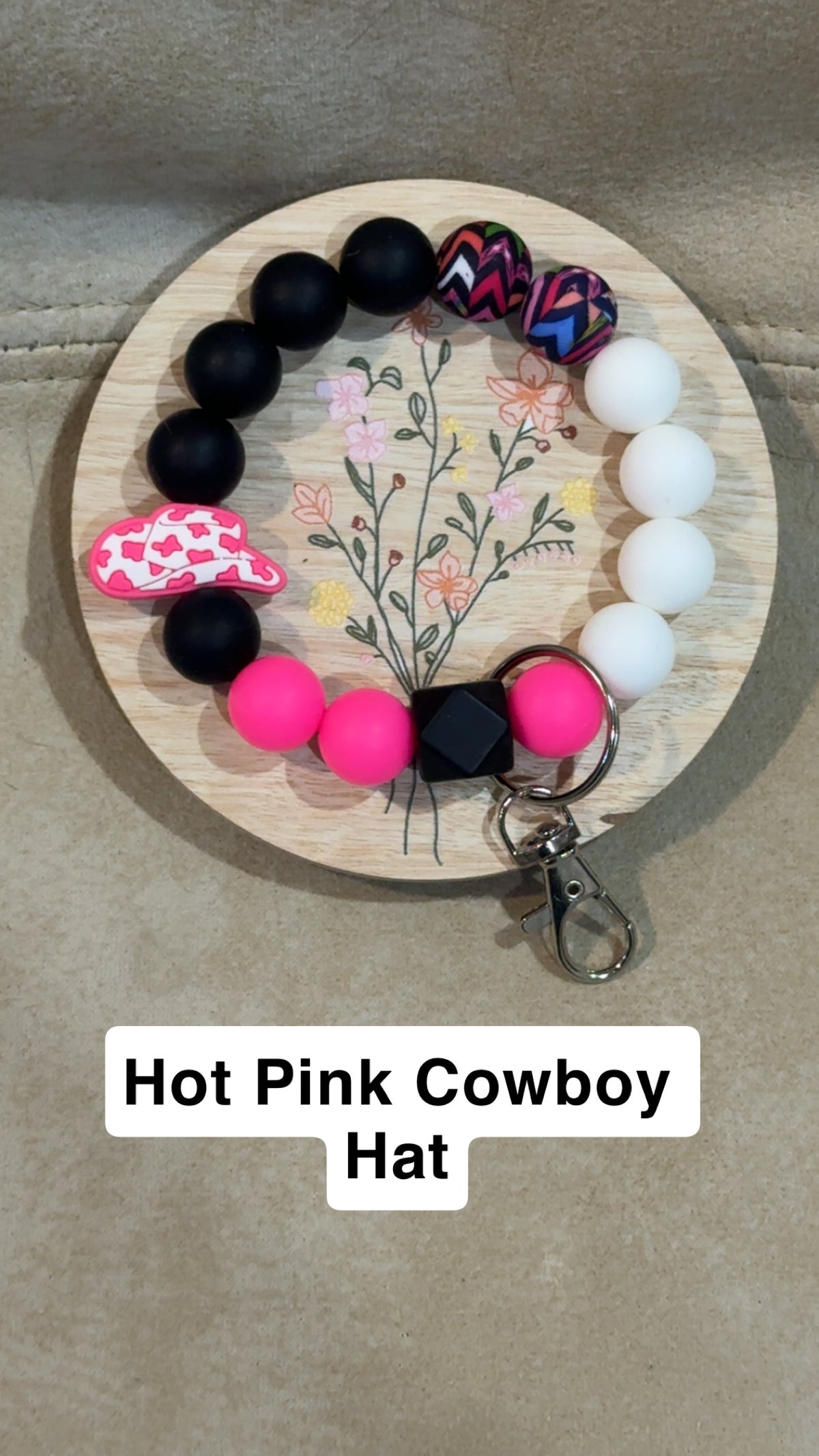 Silicone Bead Wristlet Keychain